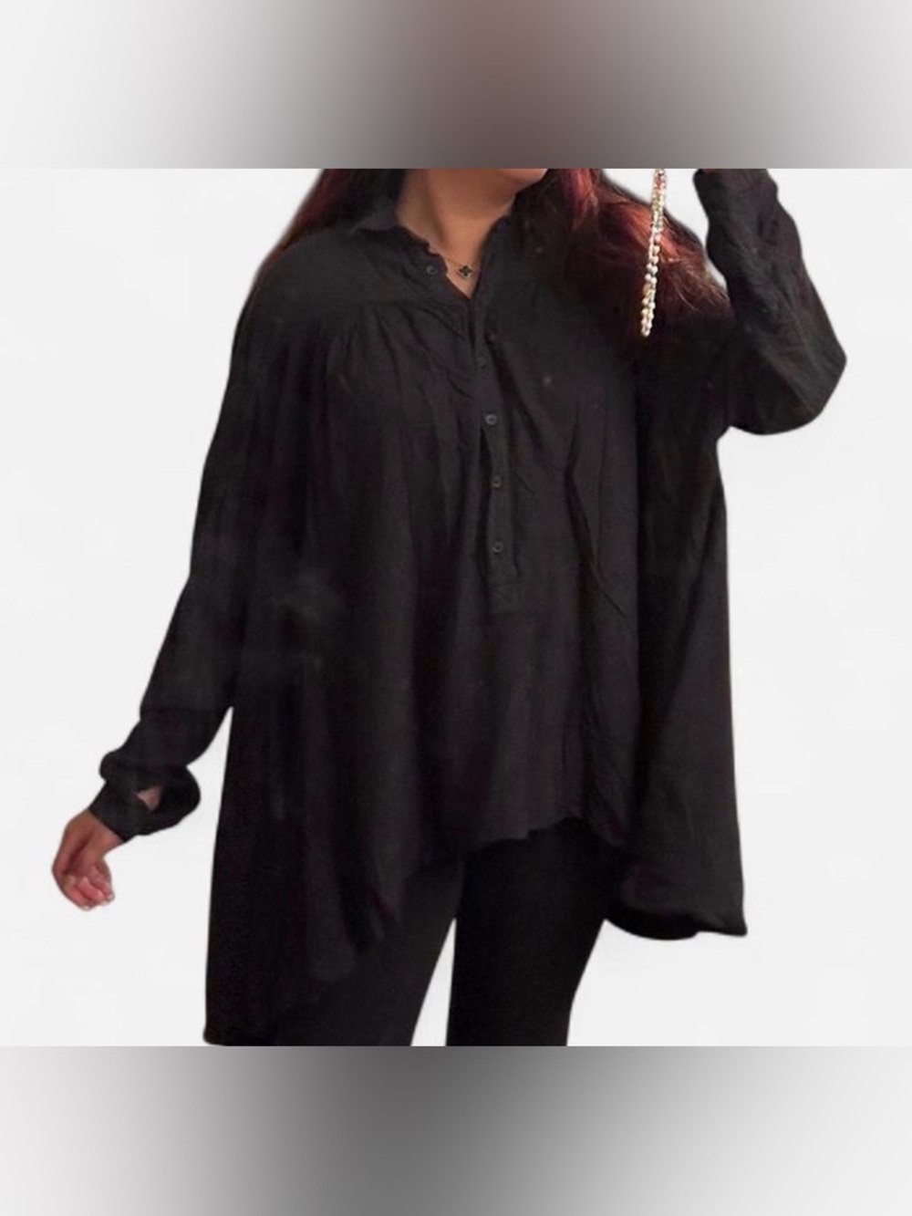 FREE PEOPLE Women’s Hi-low oversized lagenlook Tunic - Picture 1 of 13